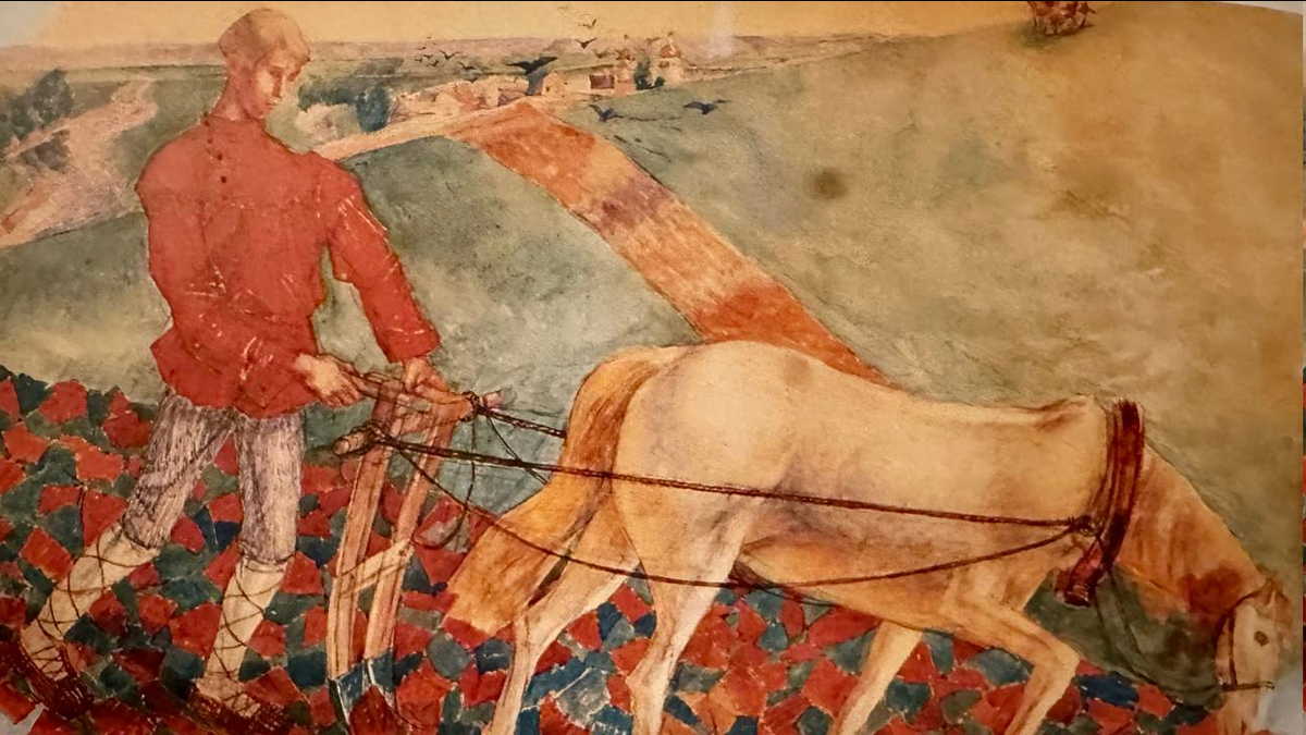 Кузьма Петров-Водкин. «Микула Селянинович». 1918