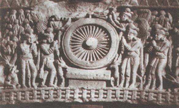 Изображение колеса в древней шумерской скульптуре 