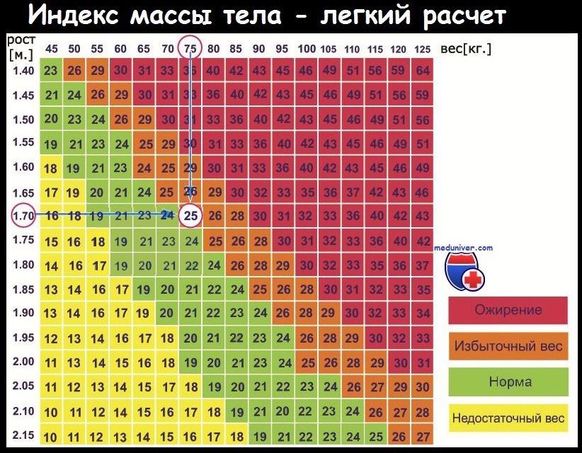 Рост вес таблицы взрослые