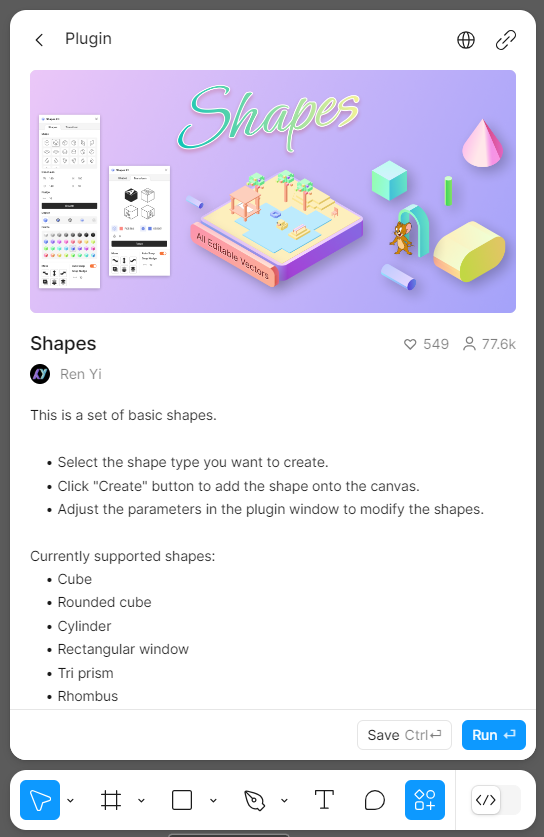 Установка плагина Shapes для Figma