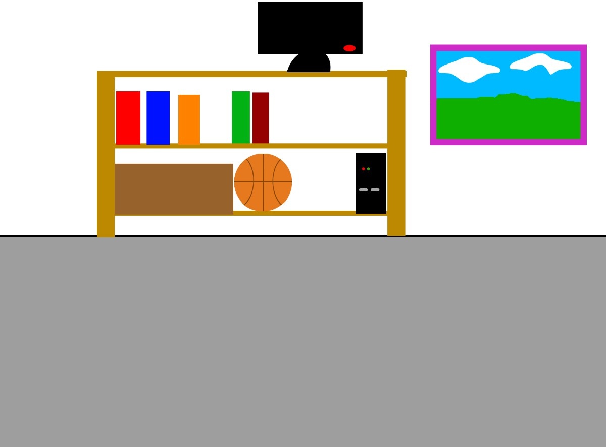 Общая картина комнаты - места действия моей игры. Попробуйте понять, что часть фона, а что - спрайты