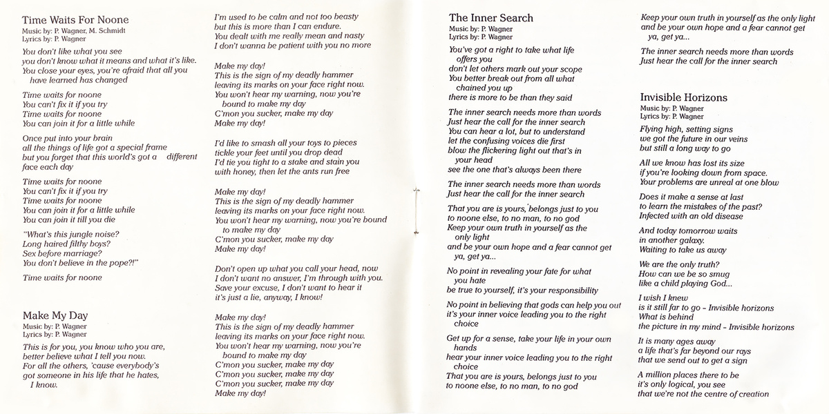 Буклет диска альбома Rage - Secrets In A Weird World (1989) - 02