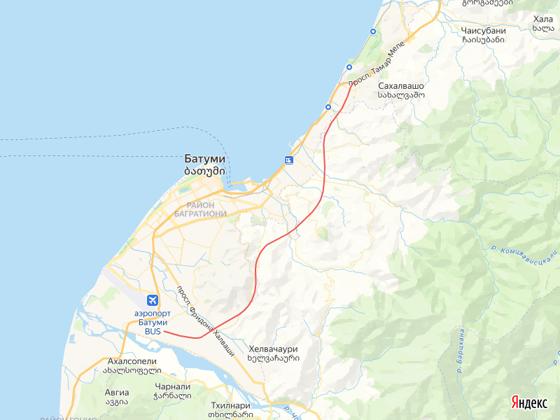 © yandex.ru/map-constructor (Обход Батуми на карте)