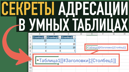 Секреты адресации в умных таблицах Excel