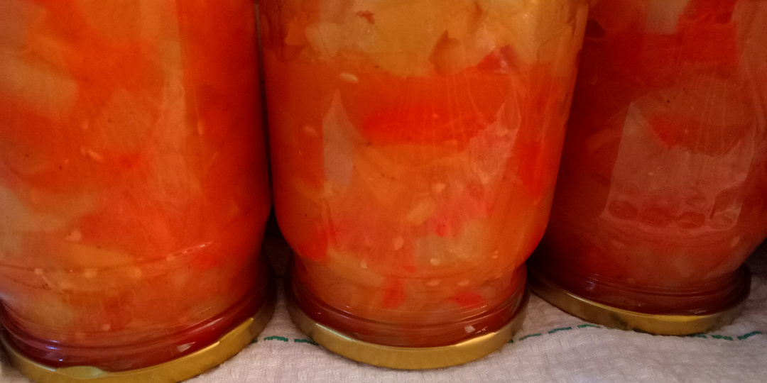 Лечо с кабачком.(очень вкусно)