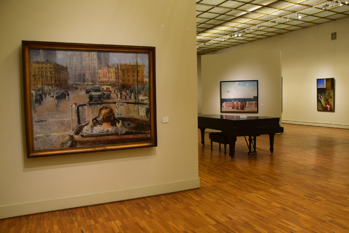 У картины Ю.И. Пименова "Новая Москва". Фото автора канала "Приключения Тома Сойера".