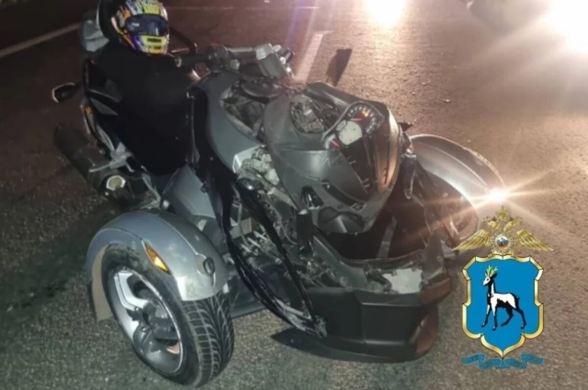    Под Самарой водитель трицикла ошибся в траектории и врезался в автомобиль