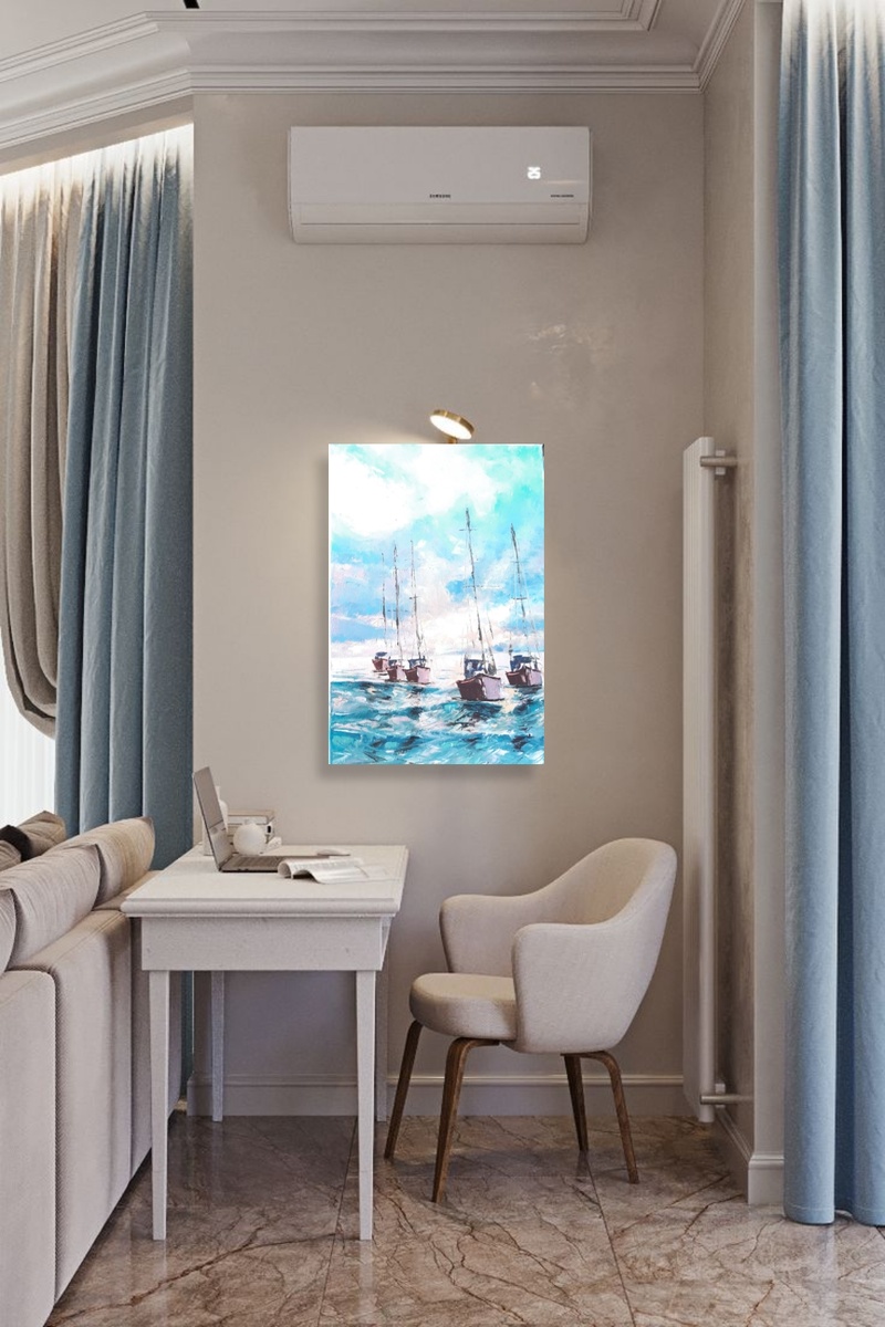 Картина "Рассвет перед регатой"