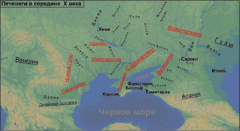 Союз кочевых племен печенегов в середине Х века