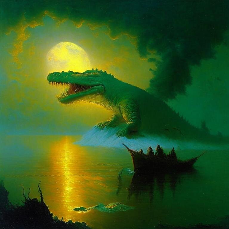 Крокодил.Рисует нейросеть...