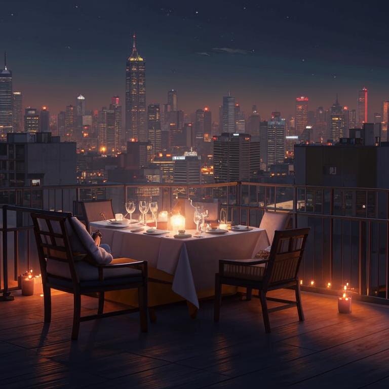 Романтический ужин на крыше