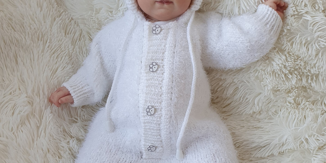 Вязаный комплект для малыша "Тундра". Мастер класс.