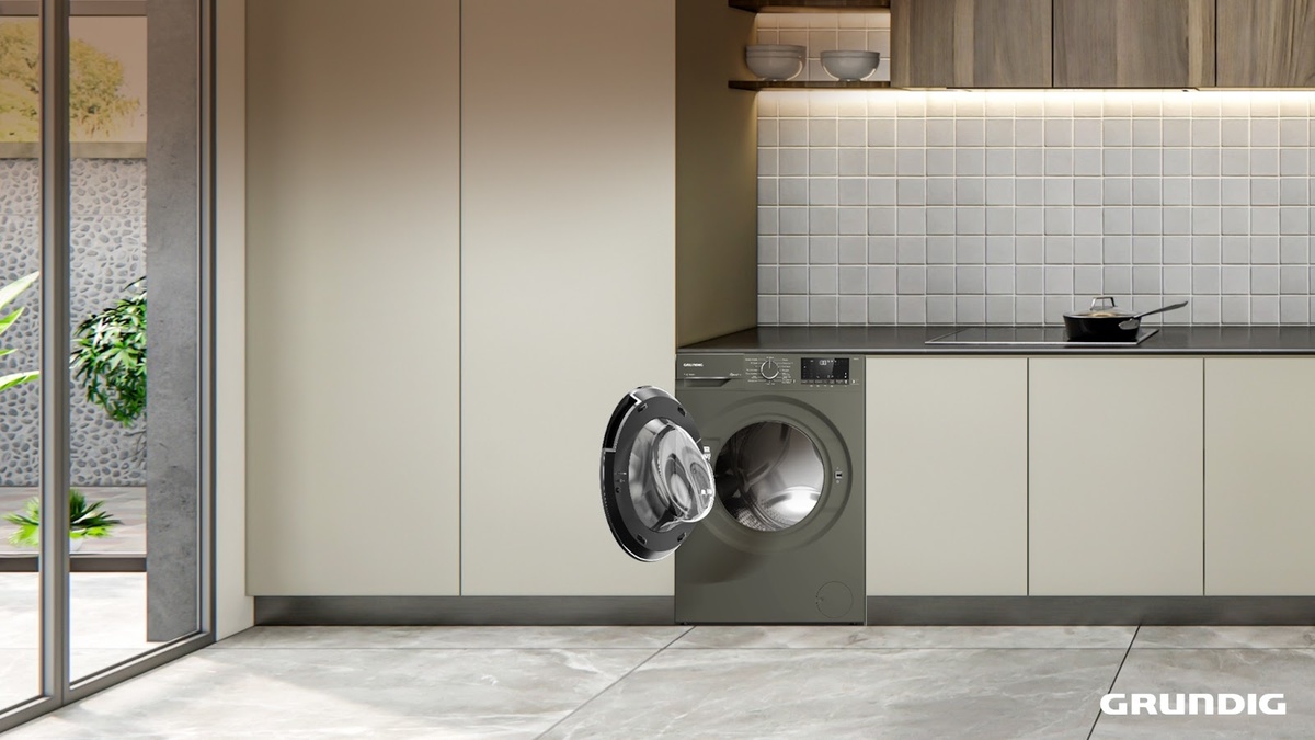 Установка стиральной машины Grundig GW5P56H21A под кухонную столешницу