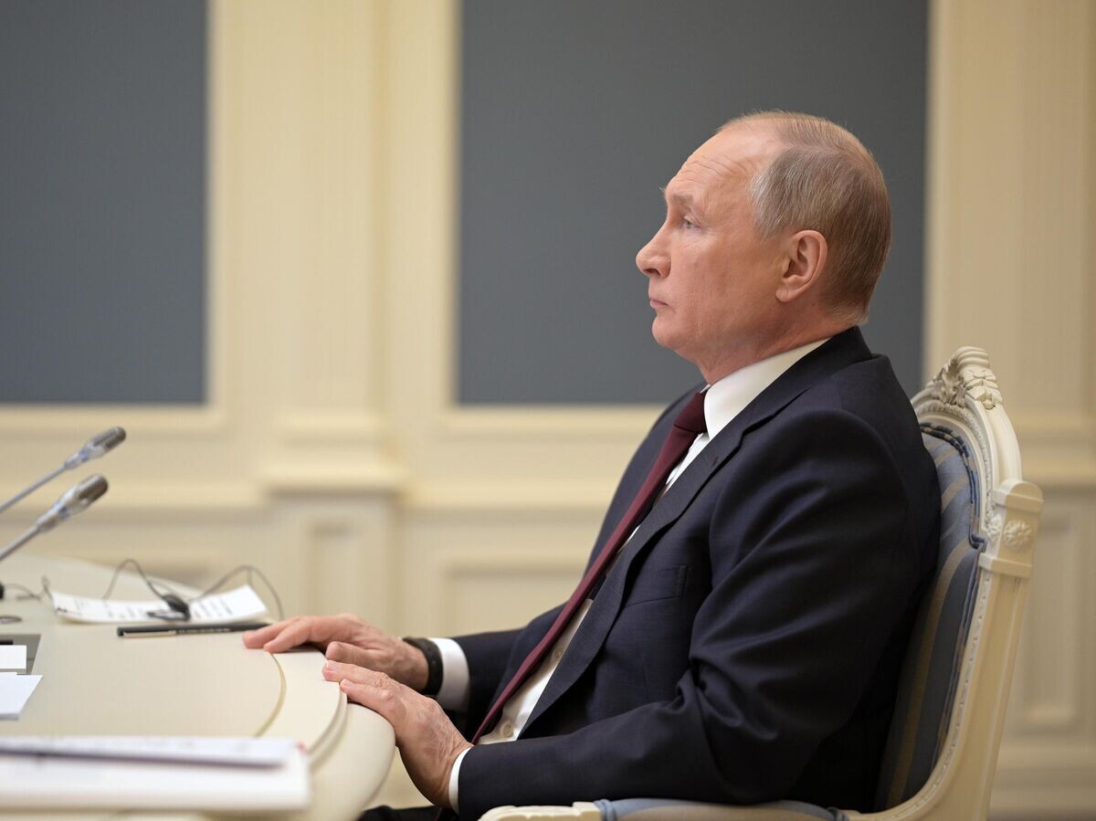    Президент РФ Владимир Путин принимает участие в Саммите лидеров по вопросам климата в формате видеоконференции© РИА Новости / Алексей Дружинин