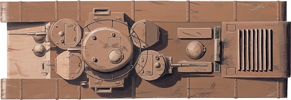 Картинка из свободных источников. Вид сверху на танк Т-35 указывает на скученную конфигурацию из пяти башен.  
