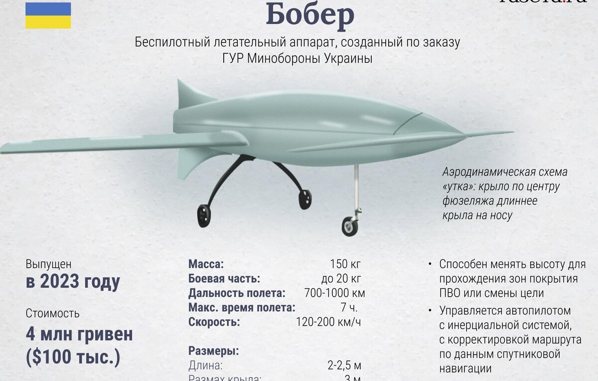 Характеристика беспилотного летательного аппарата Украины Бобер. m-kalashnikov.livejournal.com