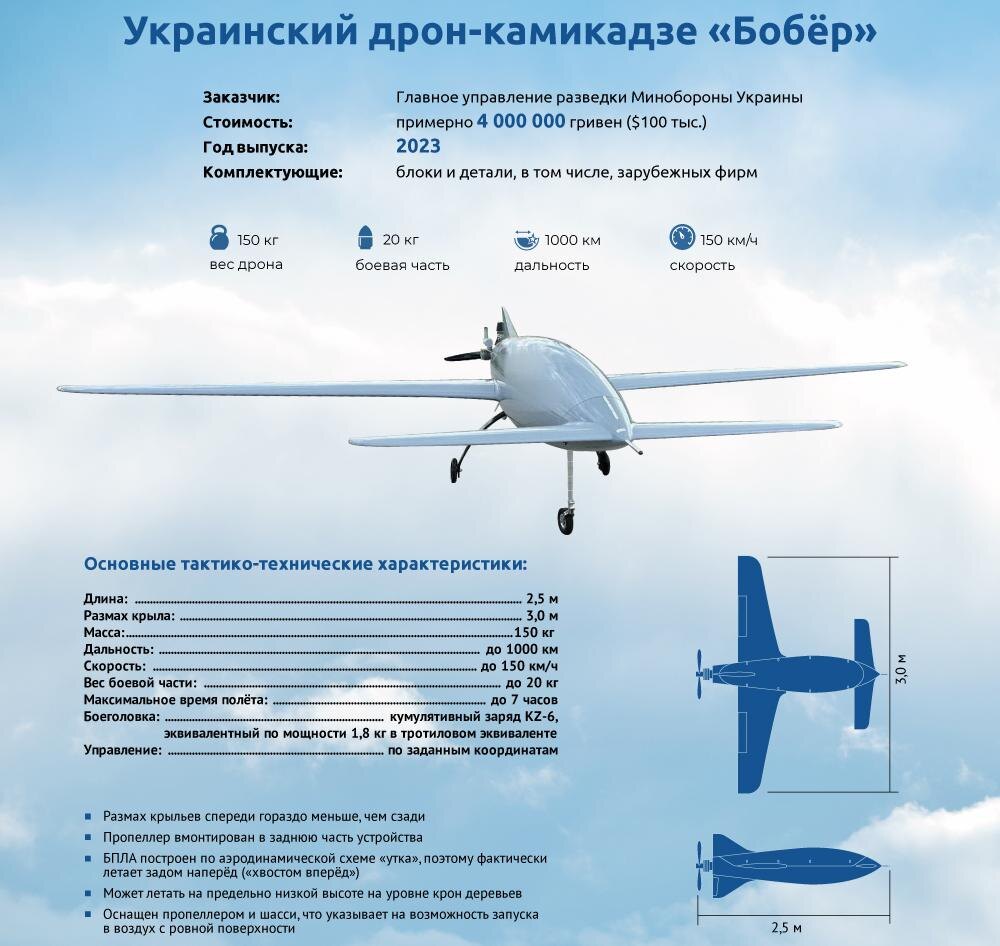 Украинский дрон- камикадзе Бобер. aif.ru