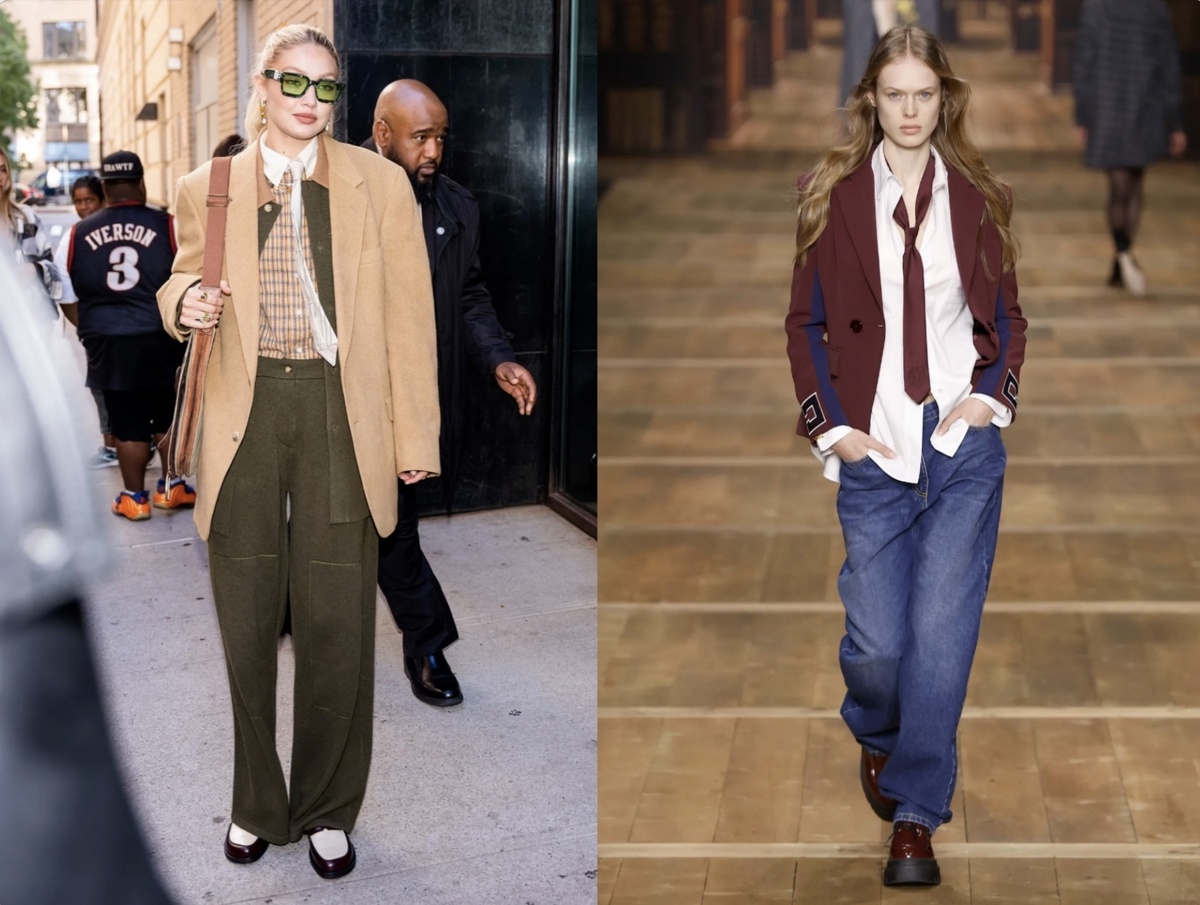 Джиджи Хадид и образ с показа Elisabetta Franchi осень-зима 2024. Изображения взяты из открытого источников по адресам: gettyimages.com, legion-media.ru. Авторы: Gotham, Avalon.