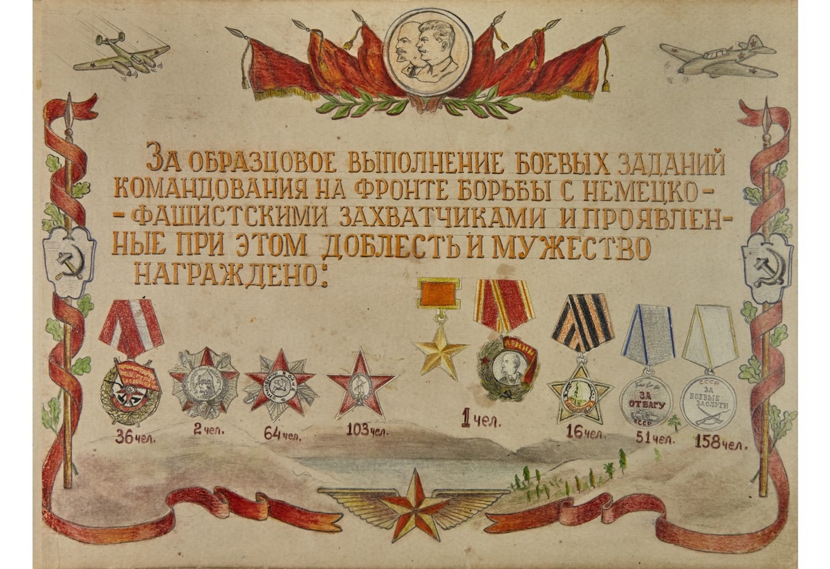 Статистика награждений военнослужащих 261-й смешанной авиационной дивизии.
