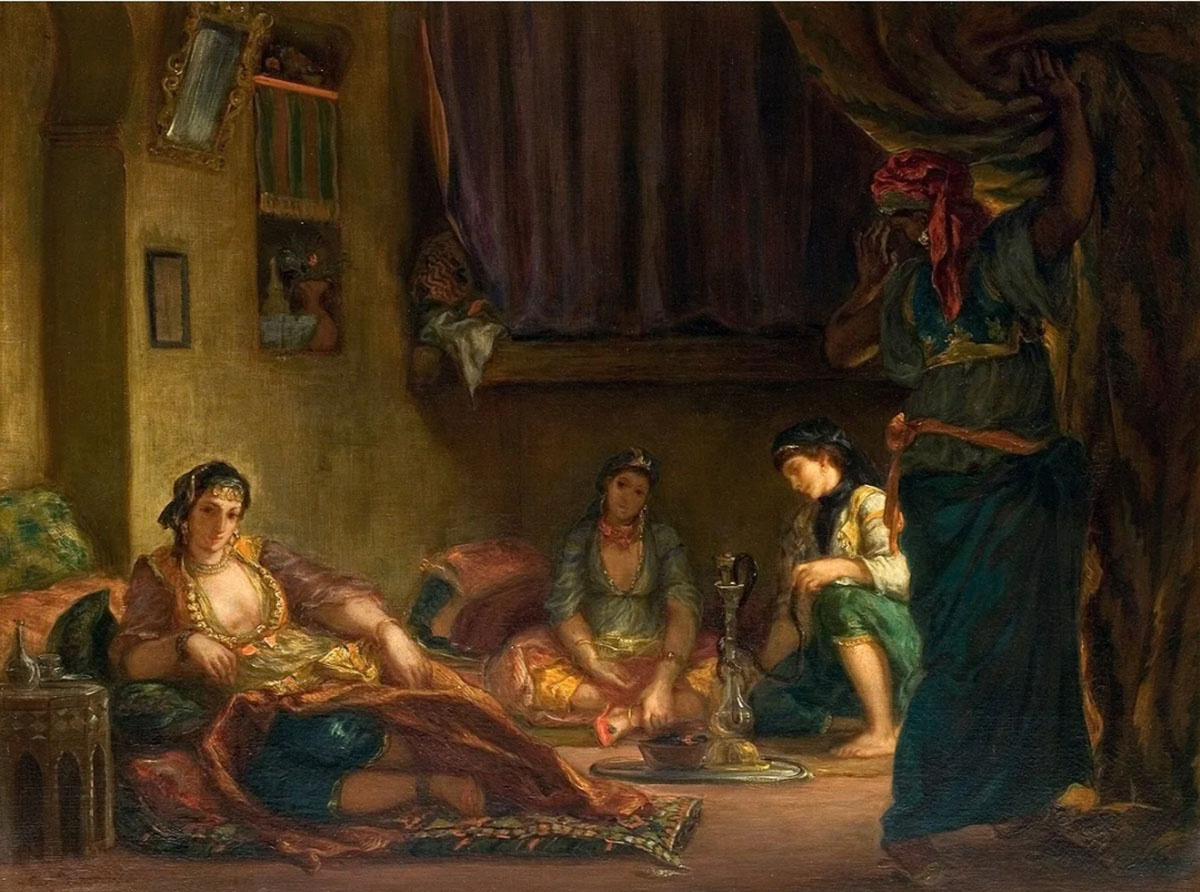 «Алжирские женщины в своих покоях» (фр. Femmes d’Alger dans leur appartement) — холст, масло. 1834 г.