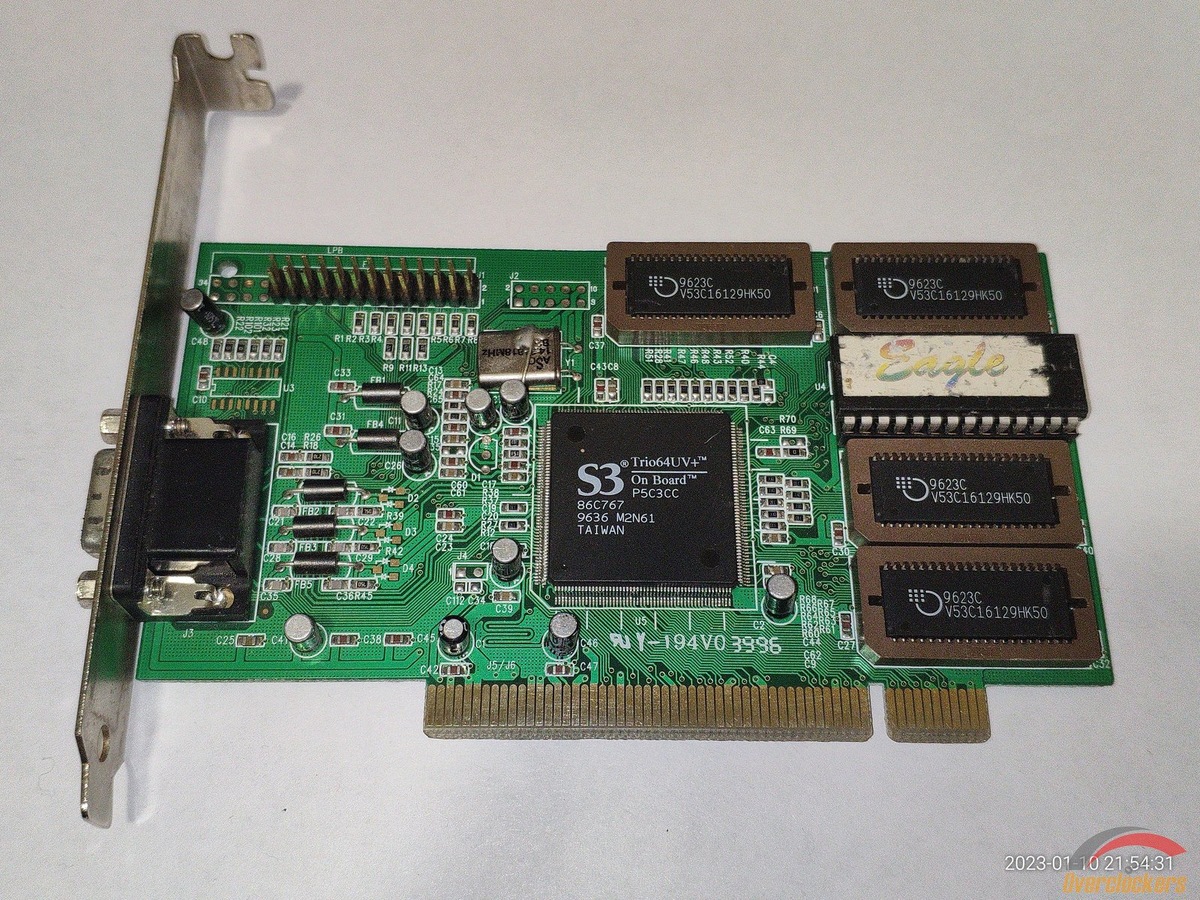 Типичная видеокарта S3 Trio с шиной PCI.