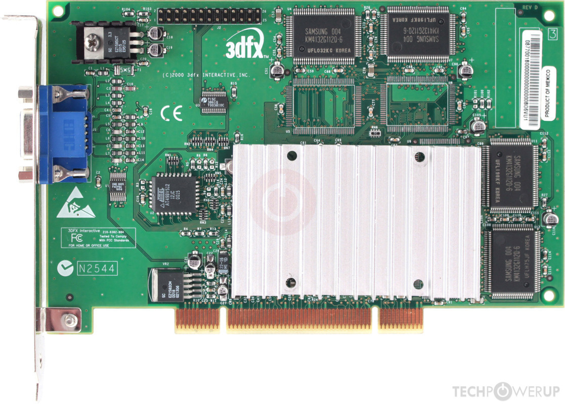 Видеокарта 3dfx Voodoo 3 3000 с пассивной системой охлаждения.