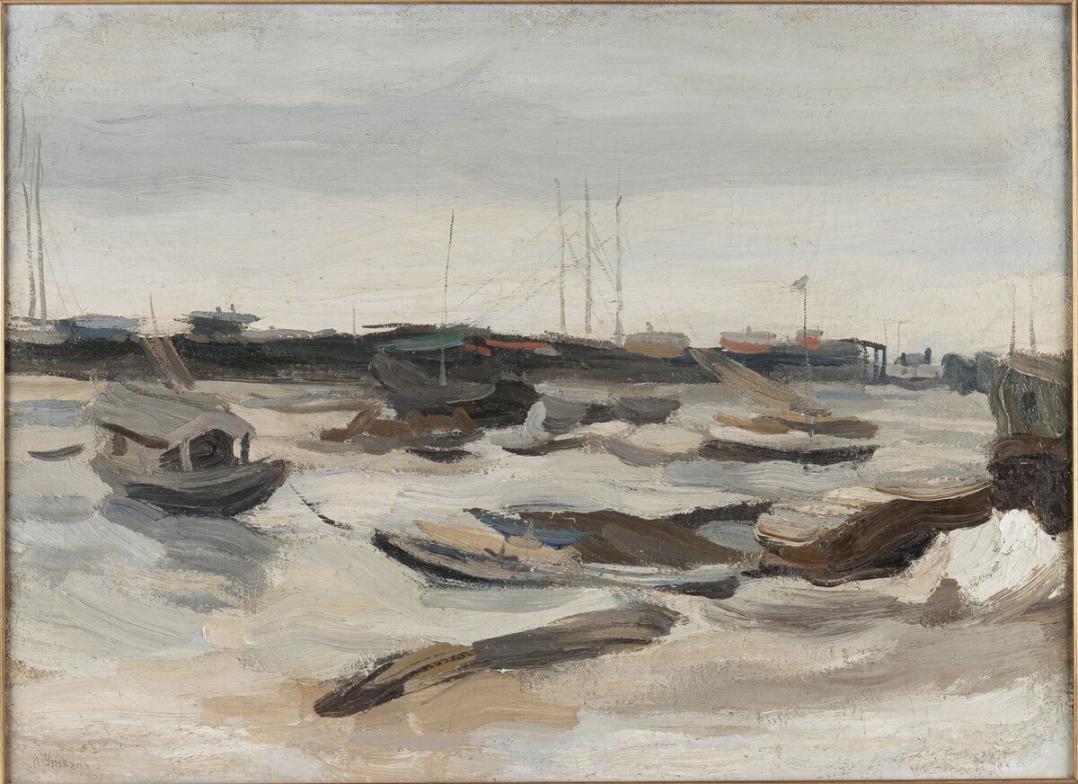 Петр Уткин, "Барки на реке". 1900-е.
