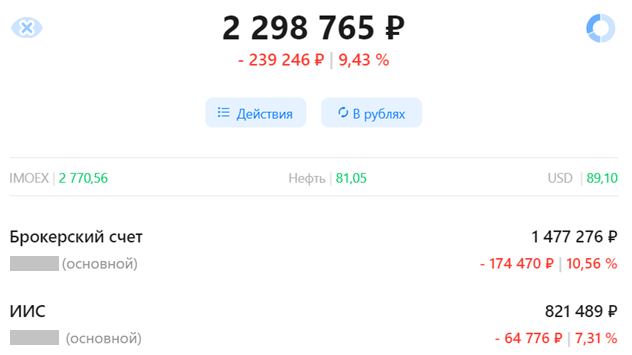 Скрин из приложения ВТБ Мои Инвестиции