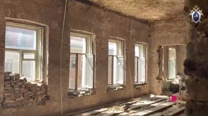 Гороховая, 46, квартира, где произошло обрушение на фоне перепланировок. Фото: скриншот из видео пресс-службы ГСУ СК России по Петербургу. 