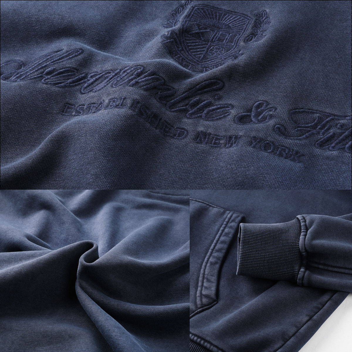Винтажная толстовка худи с капюшоном Abercrombie Fitch patch navy 20482