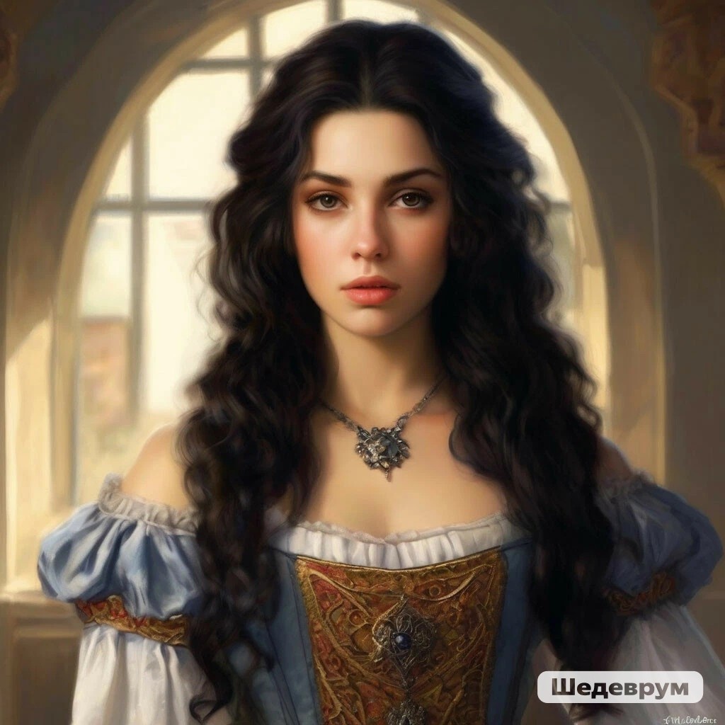 Та самая красавица-жена, приблизительный образ (нейросеть)