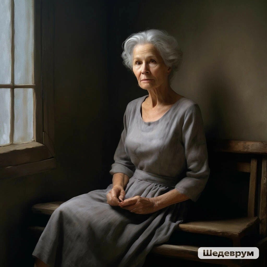 фото создано нейросетью , пожилая женщина