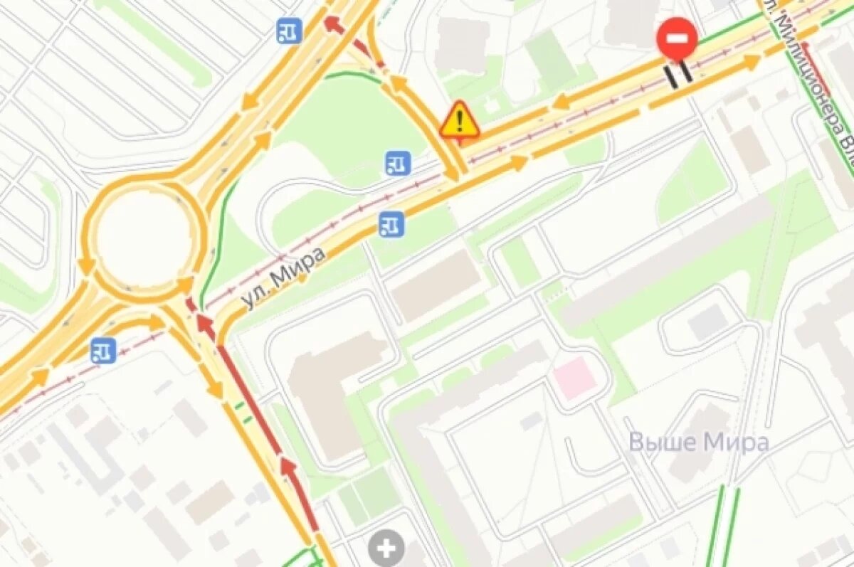   На участке есть заторы