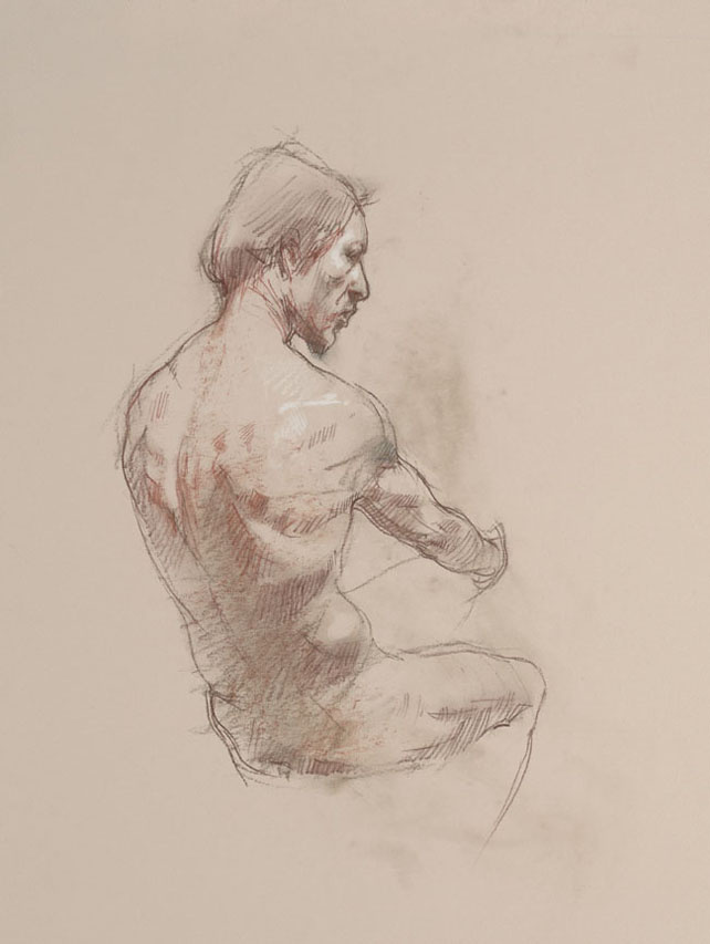 Sherrie McGraw. Jan Leaning Back. 15.5” x 13.25”