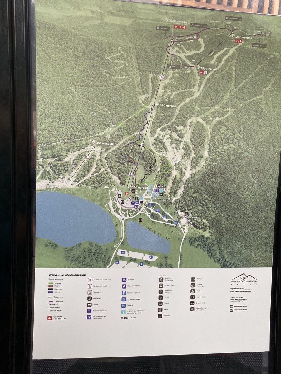 План-схема курорта Манжерок на август 2024 года, строительство продолжается