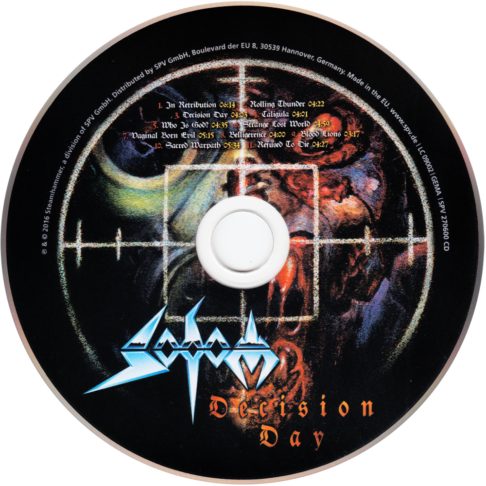 Диск альбома Sodom - Decision Day (2016)