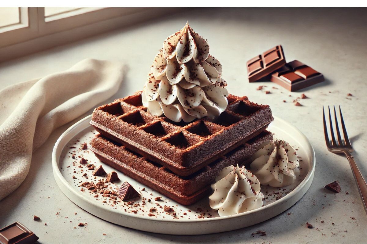 Подавайте вафли горячими с шариком ванильного мороженого. Источник: нейросеть📷
