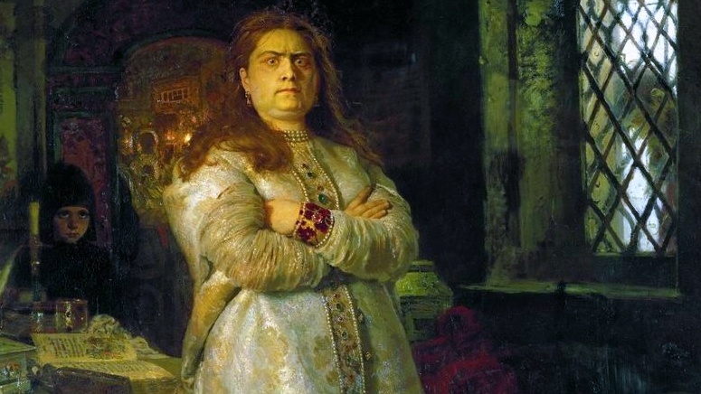 Фрагмент картины «Царевна Софья Алексеевна через год после заключения её в Новодевичьем монастыре во время казни стрельцов и пытки всей её прислуги». Художник И. Е. Репин, 1879 год