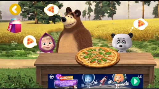 Мультфильм Игра для малышей Маша и Медведь 🐻 🍄🐼 Пицца для Панды 🍕 🍕 🍕 🍕 🍕