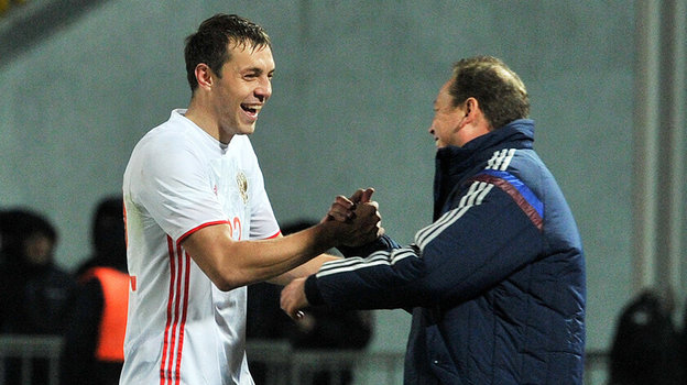 Артем Дзюба и Леонид Слуцкий. Фото Алексей Иванов, «СЭ»