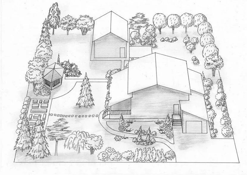 Эскизный набросок расположения построек. Источник tr.decorexpro.com