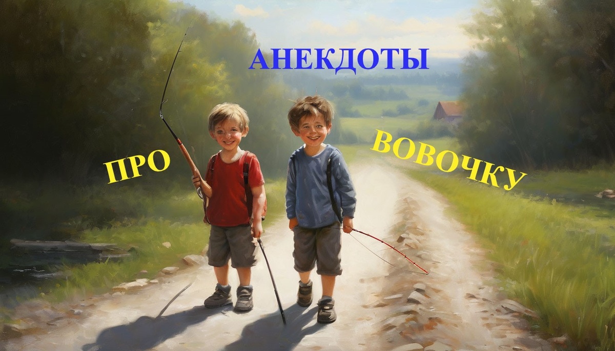 Обложка. Вовочка и Петечка возвращаются с рыбалки
