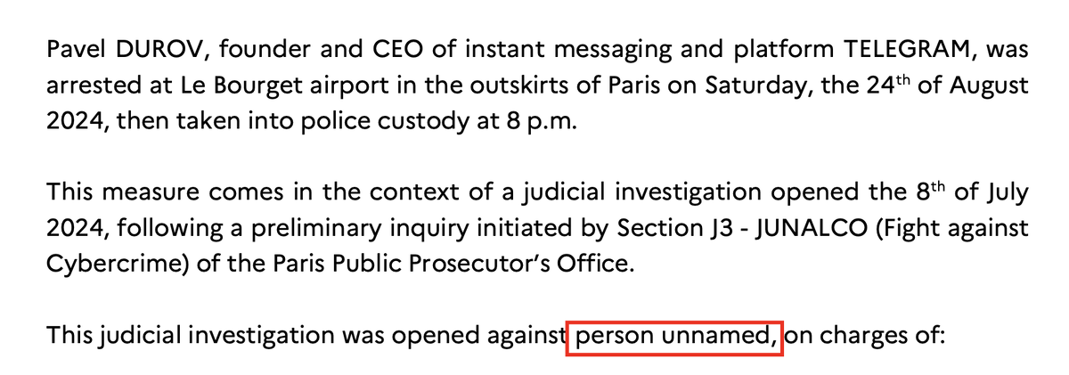 Пресс-релиз французской прокуратуры