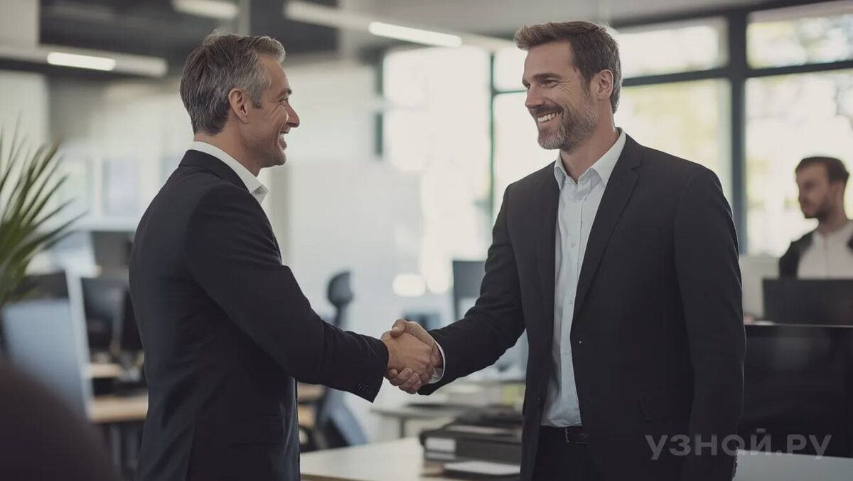     Начальник хвалит сотрудника за успехи в работе © Фото: freepik.com