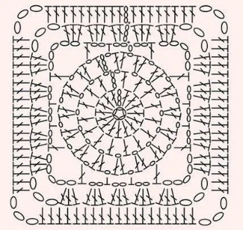 Чехол на табурет крючком квадратный схема