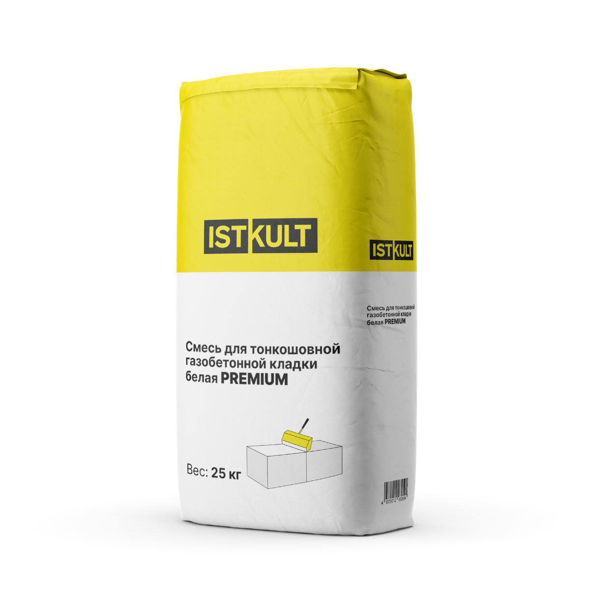 Клей для блоков ISTKULT белый PREMIUM. Артикул на сайте kirpich.ru 22386