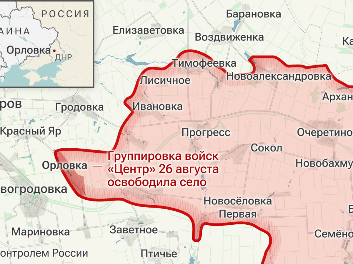    Группировка войск "Центр" освободила село Орловка в ДНР© Инфографика