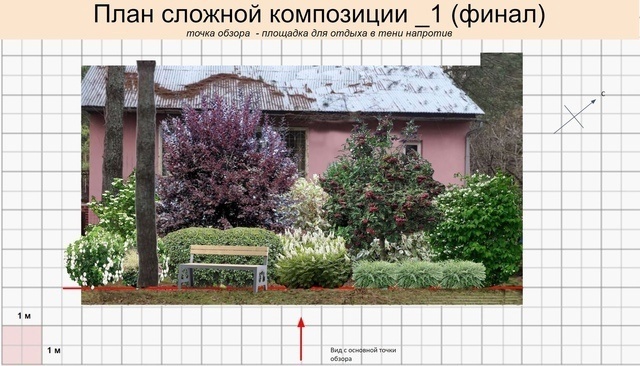 Коллаж композиции Марии Данилиной, сделанный на курсе "Конструктор композиций из кустарников"