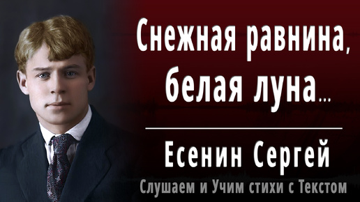 Сергей Есенин - Снежная равнина, белая луна... - Слушаем аудио стихи с текстом