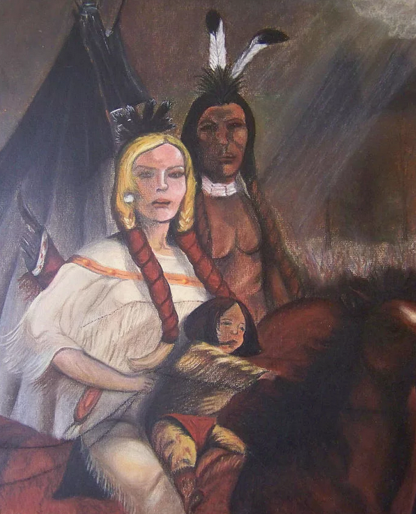 Белая жена и муж индеец